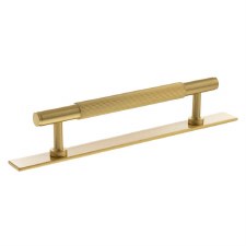 Battersea Linear Cabinet Pull with Backplate 128mm Satin Brass Battersea Linear Cabinet Pull with Backplate 128mm Satin Brass