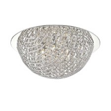 Millie 6 Light Flush Pendant Crystal & Chrome