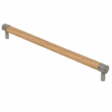 Finesse Milton Bar Pull Handle 15" BH023 Pewter & Oak