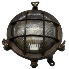 Mini Porthole Round Outdoor Bulkhead Light Antique Brass