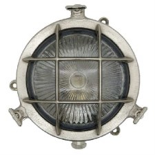 Mini Porthole Round Outdoor Bulkhead Light Satin Nickel