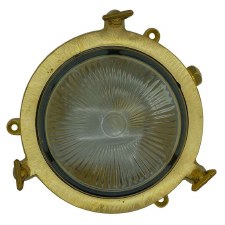 Mini Plain Porthole Round Outdoor Bulkhead Light Raw Brass