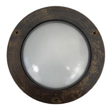 Circular Mini Bulkhead Light Antique Brass