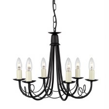 Elstead Minster 6 Arm Chandelier Black Elstead Minster 6 Arm Chandelier Black