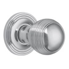 Reeded Covered Rose Door Knobs Polished Chrome Reeded Covered Rose Door Knobs Polished Chrome