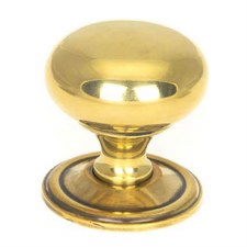 From The Anvil Mushroom Cabinet Knob Aged Brass Large