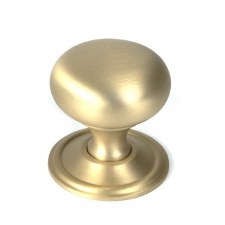 From The Anvil Mushroom Cabinet Knob 38mm Satin Brass