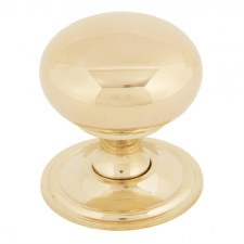 From The Anvil Mushroom Cabinet Knob Polished Brass Large