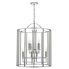 Myka 8 Light Lantern Polished Chrome Myka 8 Light Lantern Polished Chrome