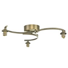 Nakita 3 Light Semi Flush Pendant Antique Brass