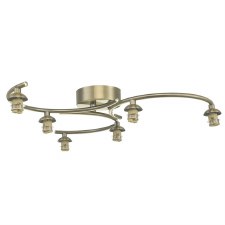 Nakita 6 Light Semi Flush Pendant Antique Brass