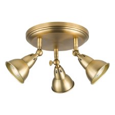 Nathaniel Triple Spotlights Aged Brass