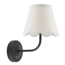 Navarro Rechargeable Wall Light Matt Black & Ivory Shade