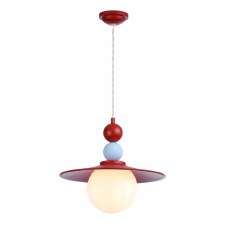 David Hunt Neo Single Pendant Light Strawberry & Amalfi Blue