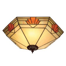 Interiors 1900 Nevada Tiffany Flush Ceiling Light Interiors 1900 Nevada Tiffany Flush Ceiling Light