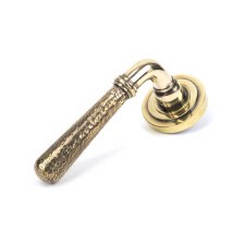 From The Anvil Newbury Lever Door Handles Hammered Art Deco Aged Brass Unsprung From The Anvil Newbury Lever Door Handles Hammered Art Deco Aged Brass Unsprung