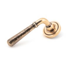From The Anvil Newbury Lever Door Handles Hammered Art Deco Polished Bronze Unsprung From The Anvil Newbury Lever Door Handles Hammered Art Deco Polished Bronze Unsprung