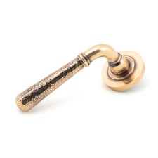 From The Anvil Newbury Lever Door Handles Hammered Plain Polished Bronze Unsprung From The Anvil Newbury Lever Door Handles Hammered Plain Polished Bronze Unsprung