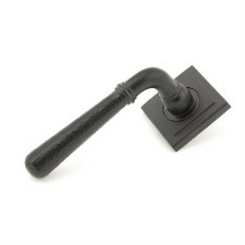 From The Anvil Newbury Lever Door Handles Hammered Square Aged Bronze Unsprung