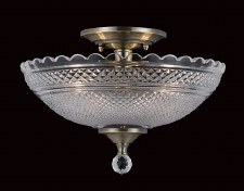 Newtown Flush Ceiling Light Antique Brass