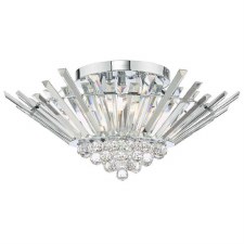 Nimbus 5 Light Flush Pendant Crystal Glass & Polished Chrome