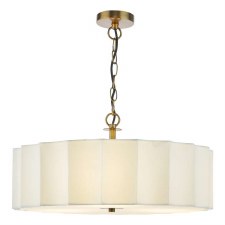 Noura 3 Light Pendant Antique Bronze & Ivory