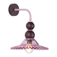 David Hunt Nueva Wall Light Aubergine & Pink Glass