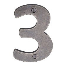 Heritage Screw Fix House Number RPW351 3 Rustic Pewter