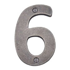 Heritage Screw Fix House Number RPW351 6 Rustic Pewter