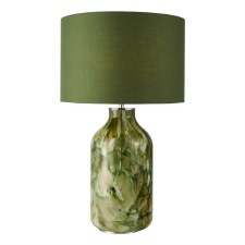 Nuria Table Lamp Green Art Glass