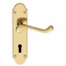 Oakley Door Handles Lock Plate Stainless Brass