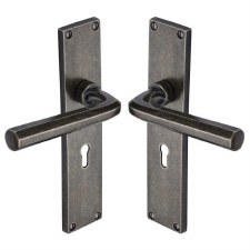 Heritage Octave Lock Door Handle RPW45400 Rustic Pewter