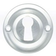 Old English Round Escutcheon Satin Chrome Old English Round Escutcheon Satin Chrome