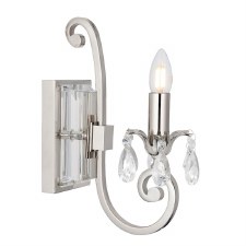 Interiors 1900 Oksana Single Wall Light Polished Nickel