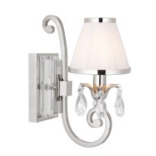 Interiors 1900 Oksana Single Wall Light Polished Nickel & White Shade