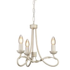 Elstead Olivia 3 Arm Chandelier Ivory Gold