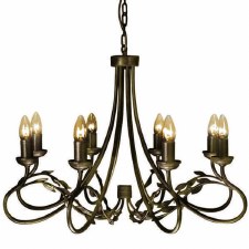 Elstead Olivia 8 Light Chandelier Black Gold