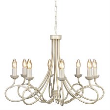 Elstead Olivia 8 Light Chandelier Ivory Gold Elstead Olivia 8 Light Chandelier Ivory Gold