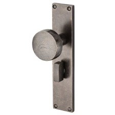 Heritage Olympic Bathroom Door Knob RPW88030 Rustic Pewter