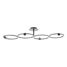 Olympus 4 Light Semi Flush Fitting Matt Black