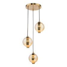 Ophira 3 Light Cluster Pendant Antique Gold