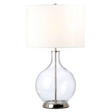 Elstead Orb Table Lamp Polished Nickel & White Shade