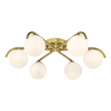 Orlena 6 Light Flush Ceiling Light Satin Gold