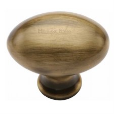 Heritage Oval Cabinet Knob C114 32 Antique Brass