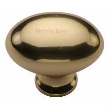 Heritage Oval Cabinet Knob C114 32 Polished Brass