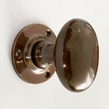 Aston Oval Door Knobs Polished Solid Bronze Antiqued 59mm Aston Oval Door Knobs Polished Solid Bronze Antiqued 59mm