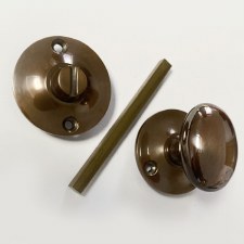Aston Oval Thumb Turn & Release Polished Solid Bronze Antiqued