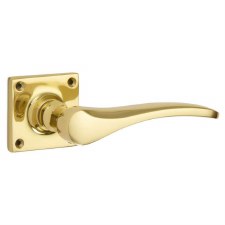 Croft Oxford 2148 Square Rose Door Handles Polished Brass Unlacquered