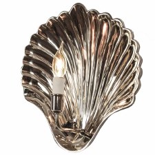 Oyster Wall Light Sconce Large Polished Nickel