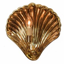 Oyster Wall Light Sconce Small Polished Brass Unlacquered